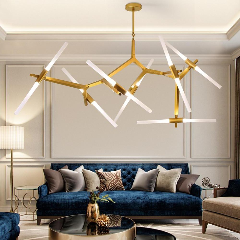 Industrial Drone Shaped Brass Chandelier Light Modern Sputnik Chandelier 14 LED Bulbs