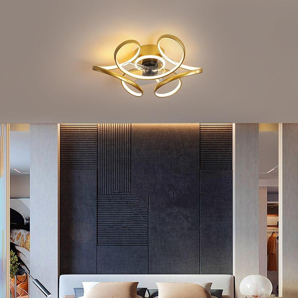 22'' LED 2-Light Cluster Design Ceiling Fan Nordic Style LED Metal Aluminum Silica gel-dazuma