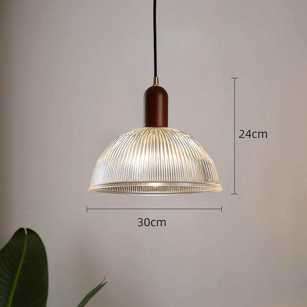Country Glass Wood Pendant Lighting Bowl Vintage Pendant Lighting