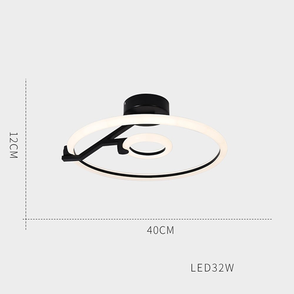 16'' LED 2-Light 1-Light Circle Design Dimmable Flush Mount Lights Modern LED Metal Acrylic Dimmable Ceiling Lights-dazuma