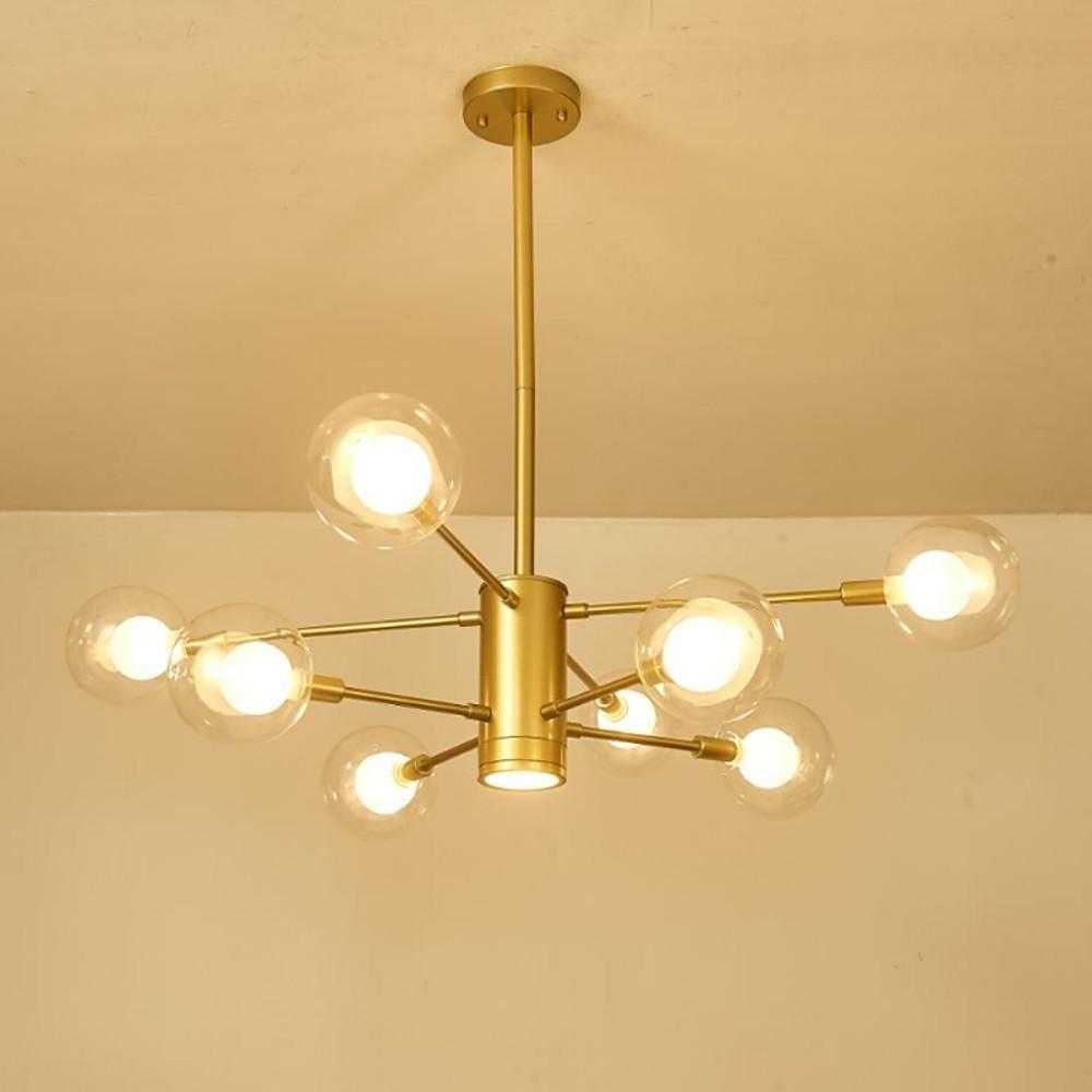 8 - light Glass LED Modern Sputnik Chandelier Hanging Lamp Island Lights