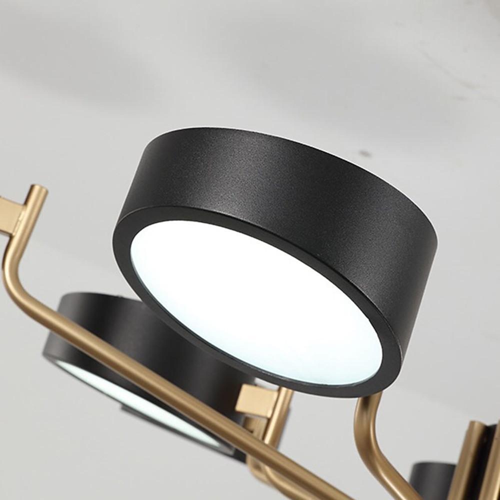 30'' LED 6-Light Lantern Desgin Flush Mount Lights Modern Metal Acrylic Lantern Design