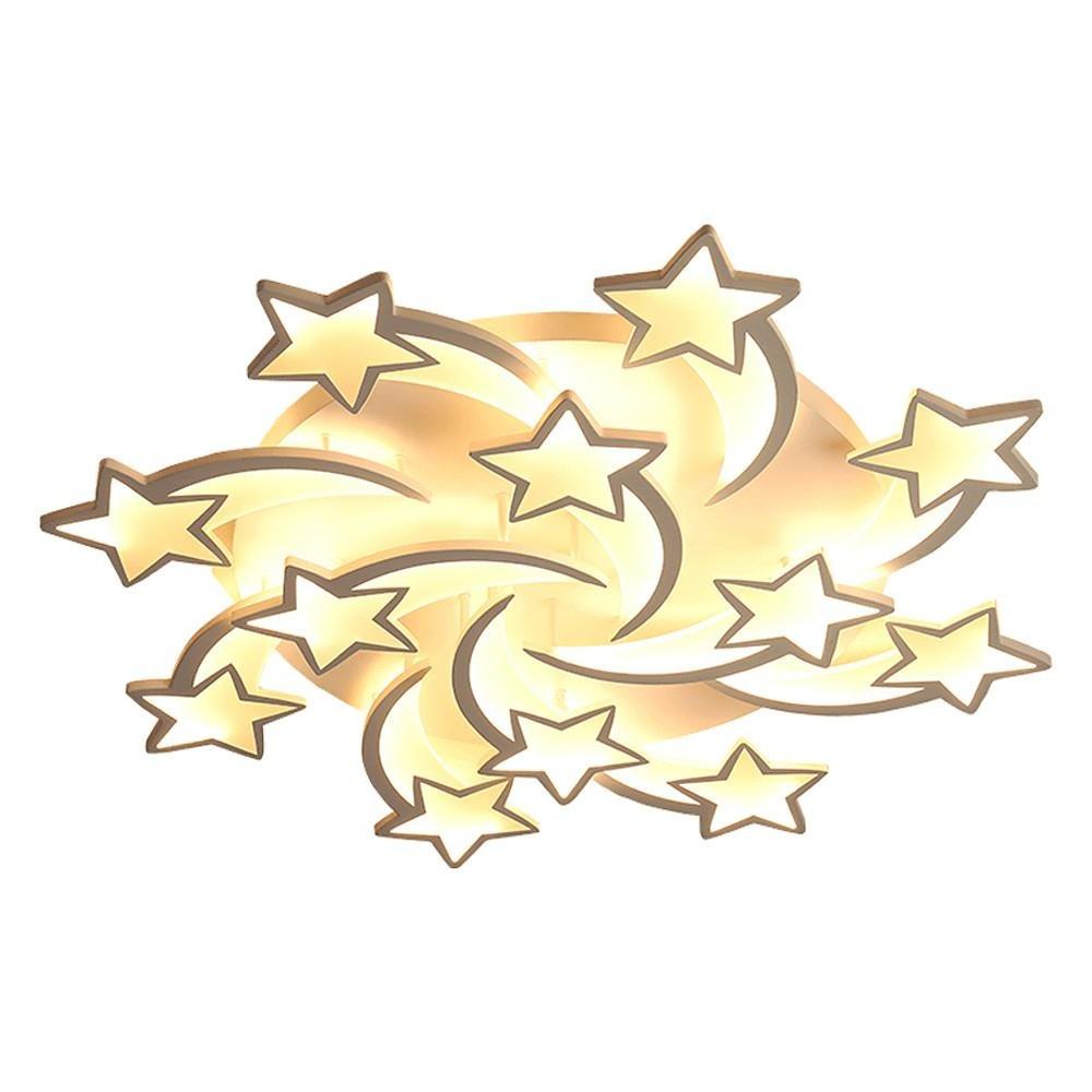 Celestial Shooting Stars Flush Mount Ceiling Light - LED, Dimmable, White, 5 to 15 Star Lights