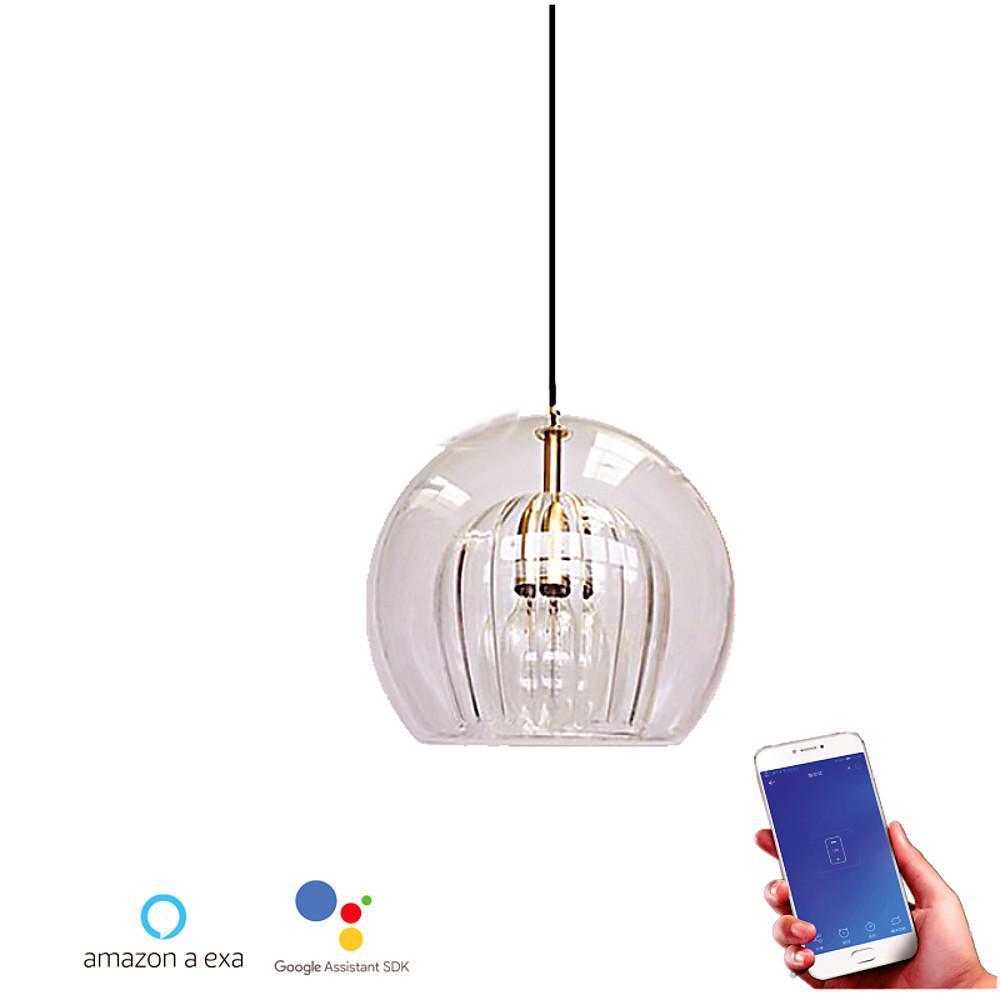 6'' LED 1-Light Single Design Pendant Light Nature Inspired Copper Glass Globe Pendant Lights-dazuma