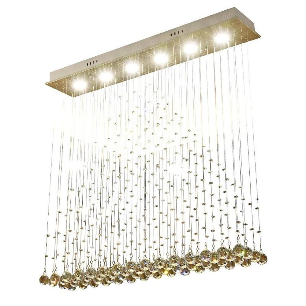 39'' LED 6-Light Crystal Flush Mount Lights LED Chic & Modern Metal Ceiling Lights