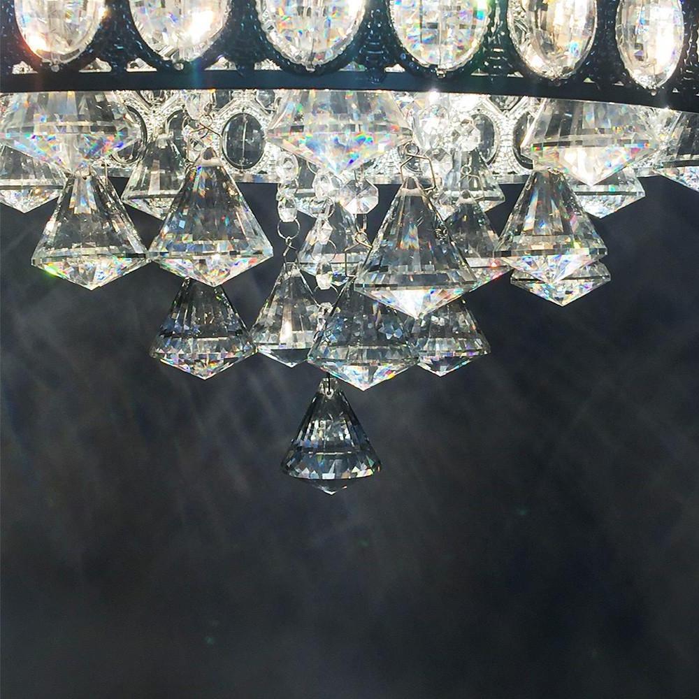 4 - Light Drum Shaped Crystal Metal Modern Flush Mount Lighting Chandelier