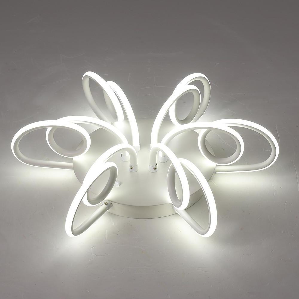 Modern Chrysanthemum Flower Shaped Metal Silica Gel Flush Mount Ceiling Light for Bedroom