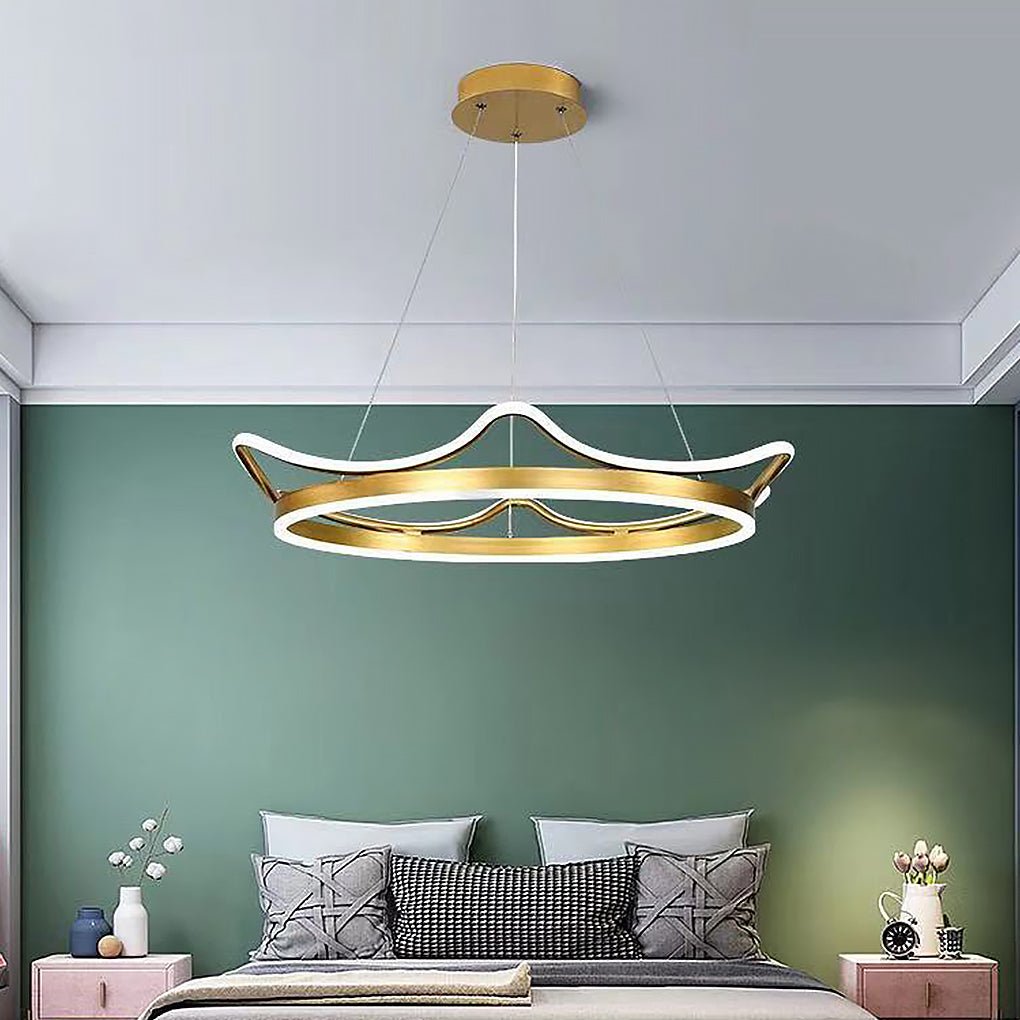 Imperial Crown Modern Chandelier Dimmable Ceiling Light with Remote - Dazuma