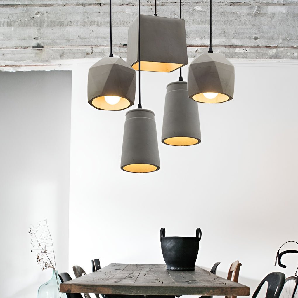 Industrial Style Cement Pendant Light Hanging Lamp Farmhouse Chandelier - Dazuma