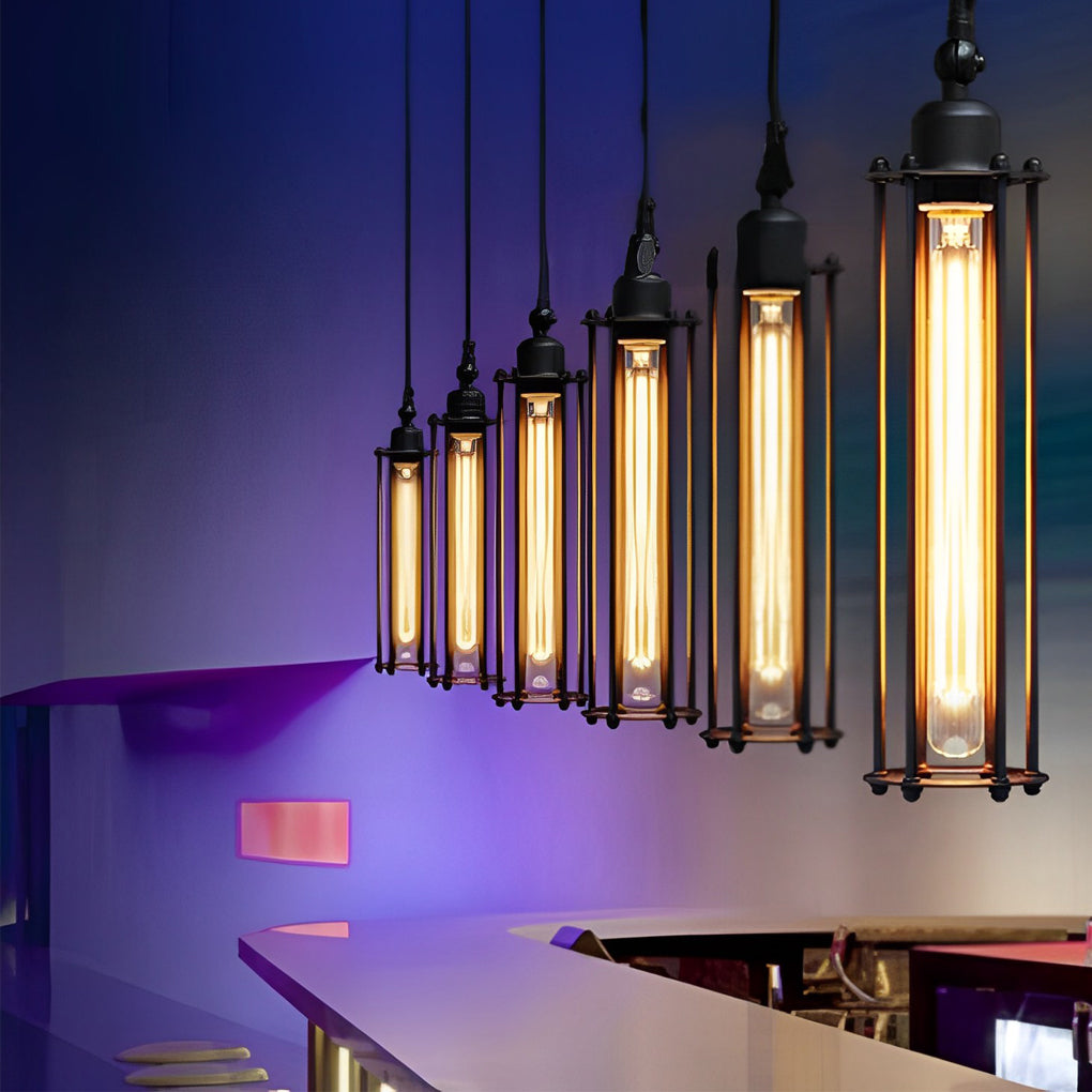 industrial-style-pendant-light-fixtures-linear-dining-table-white-room