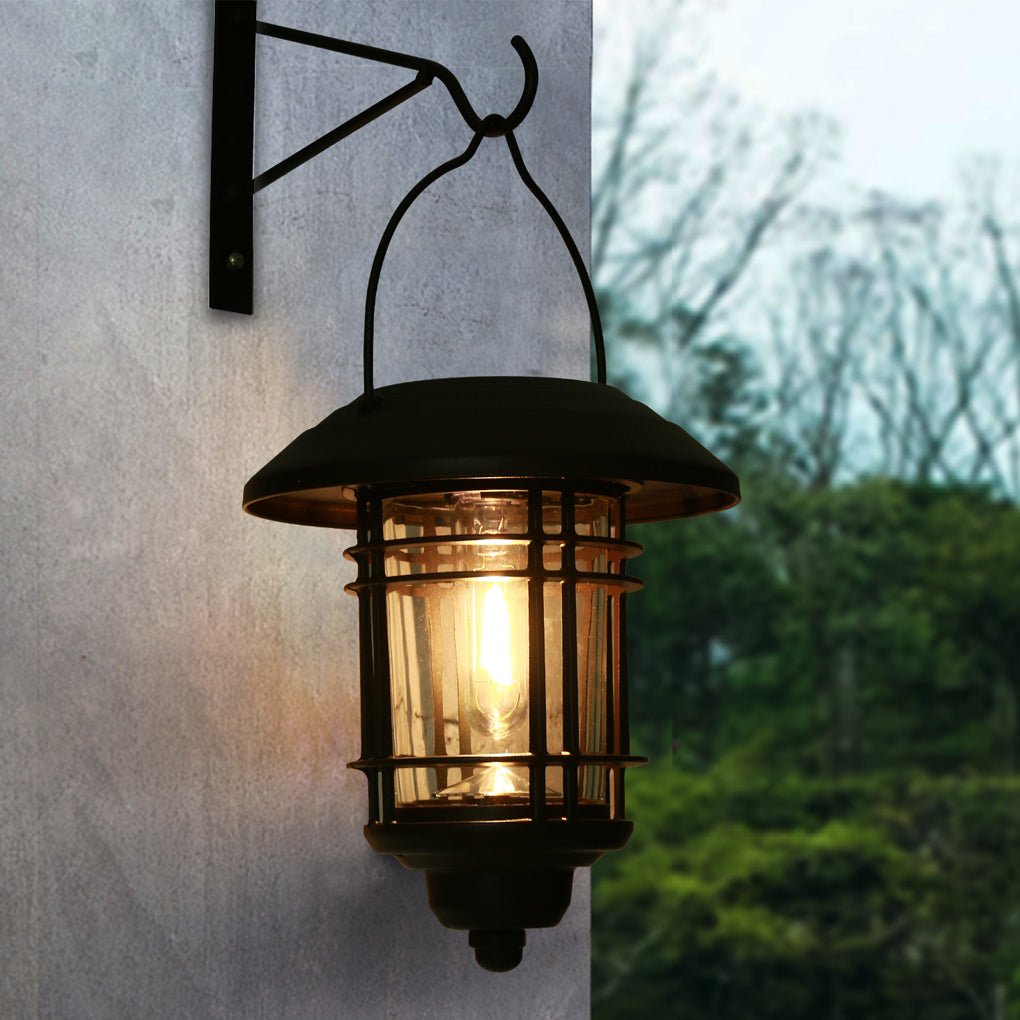 Industrial Style Solar Outdoor Wall Lights Fixture Wall Sconce Lighting ...