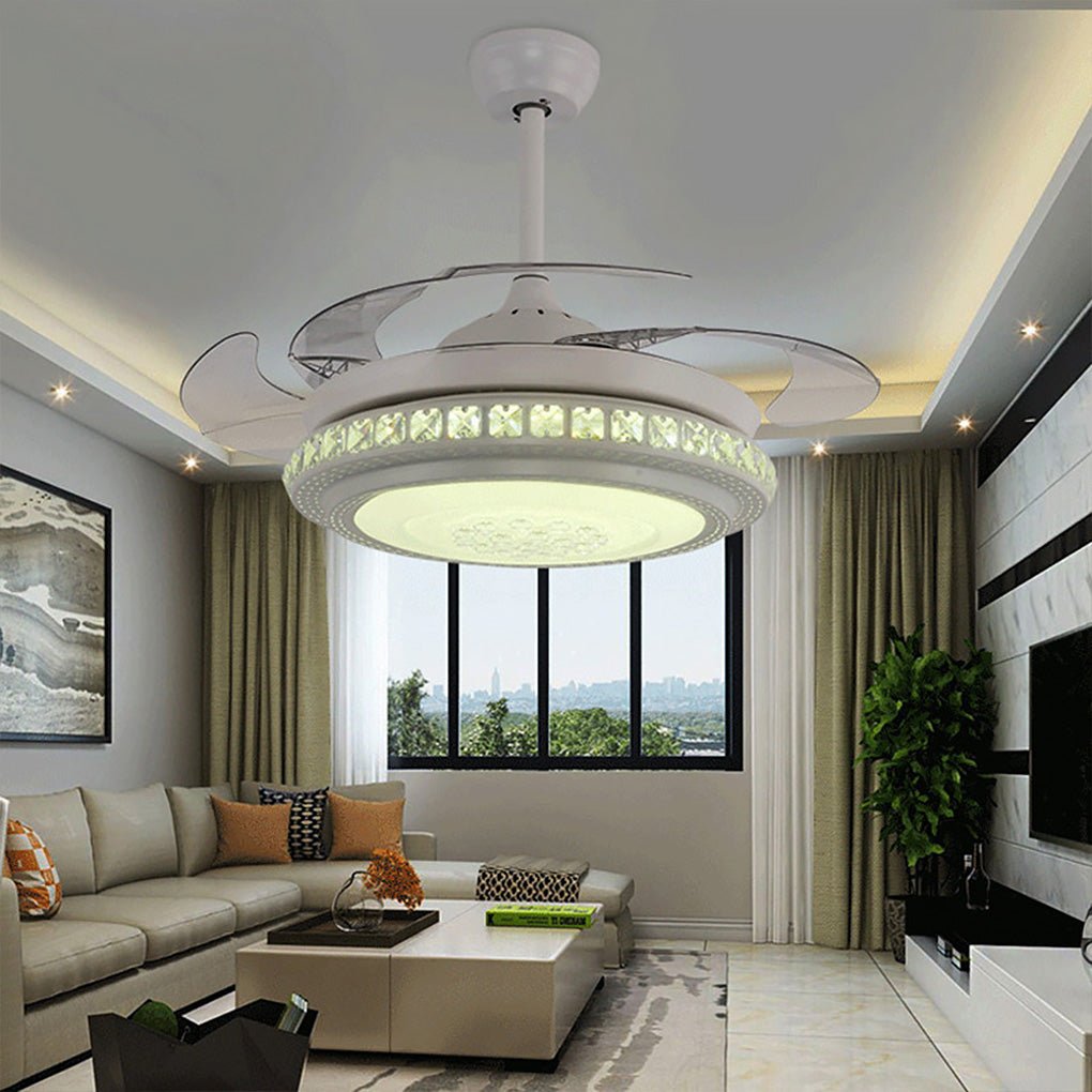 Intelligent Frequency Conversion Dimming LED Ceiling Invisible Fan Chandelier - Dazuma
