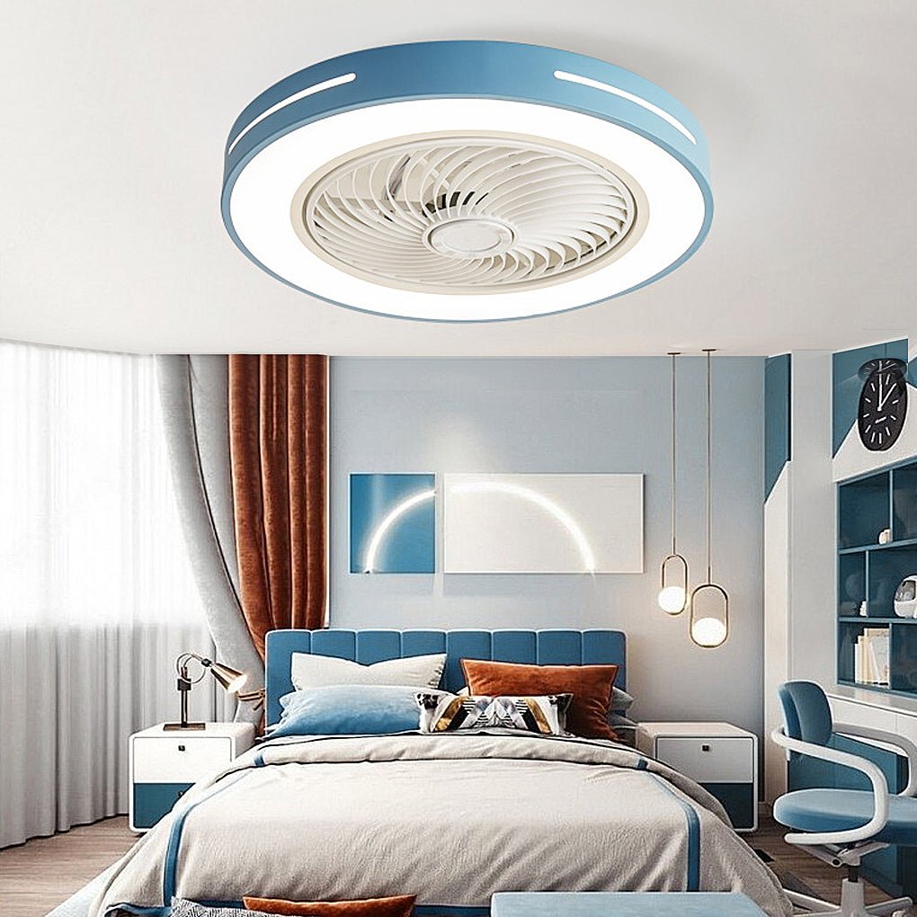 Inverter Bladeless Ceiling Fans Light Intelligent Ceiling Fan Lamp with Remote Control Wind-guiding - Dazuma