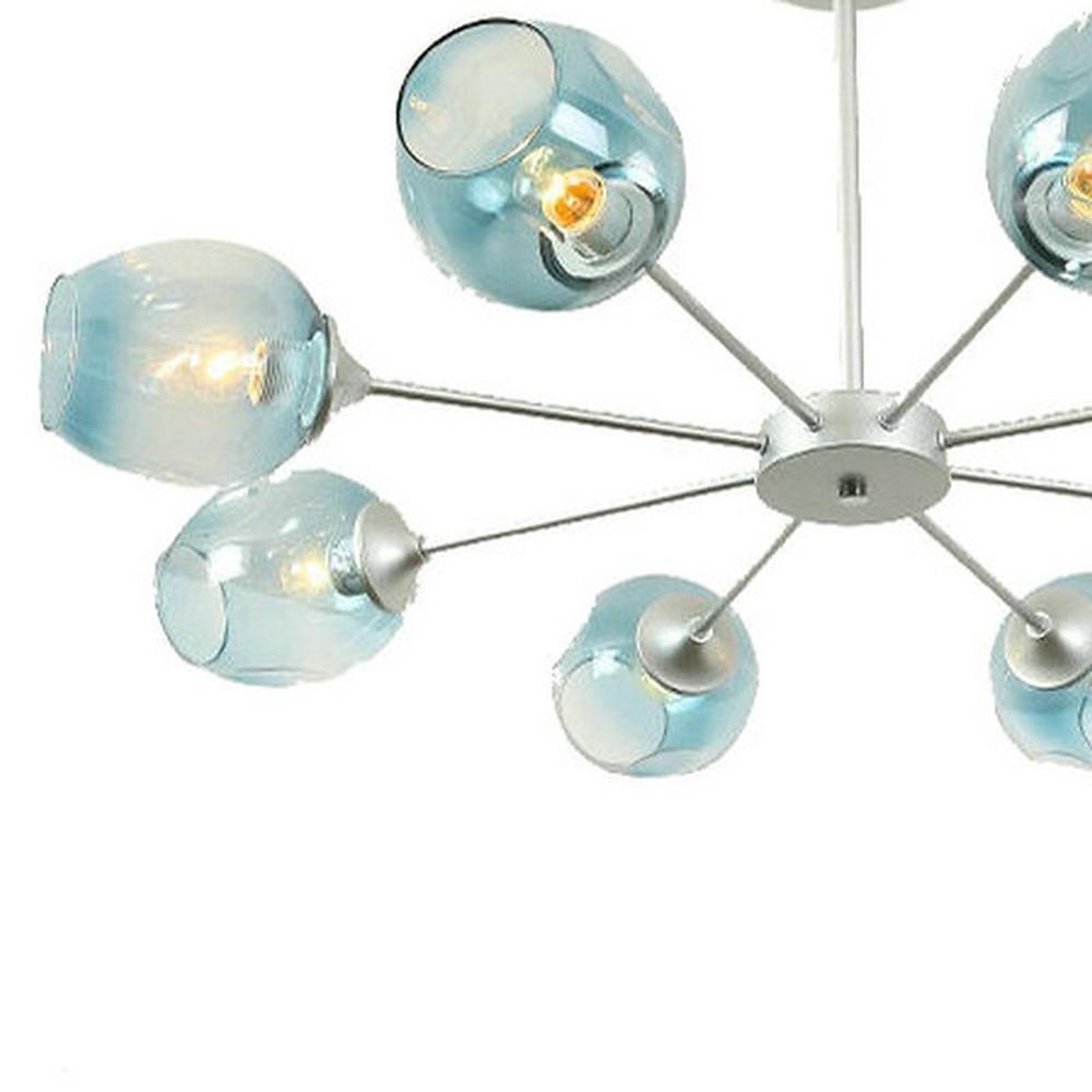 39'' LED Incandescent 8-Light Mini Style Chandelier Artistic Traditional Classic Metal Glass Mini Sputnik Design