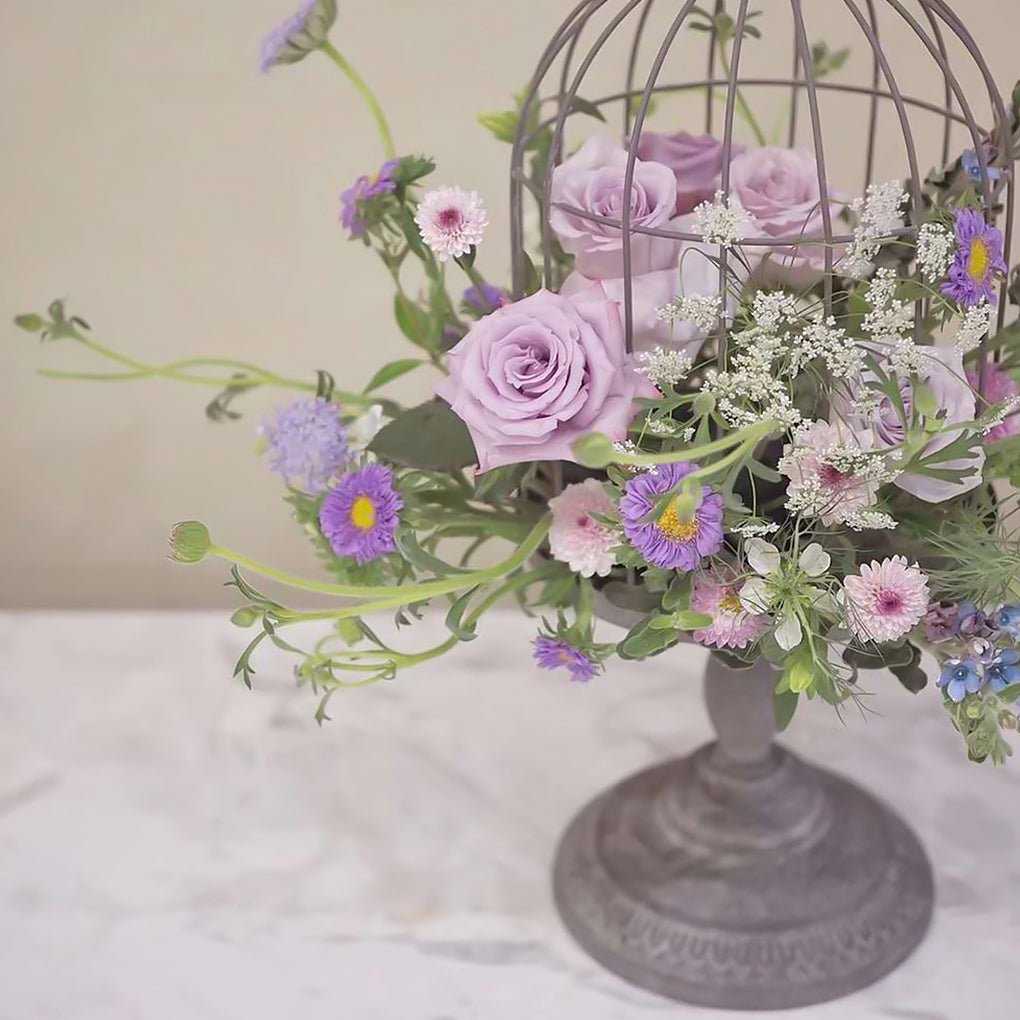 Iron Bird Cage Shaped Candle Holder