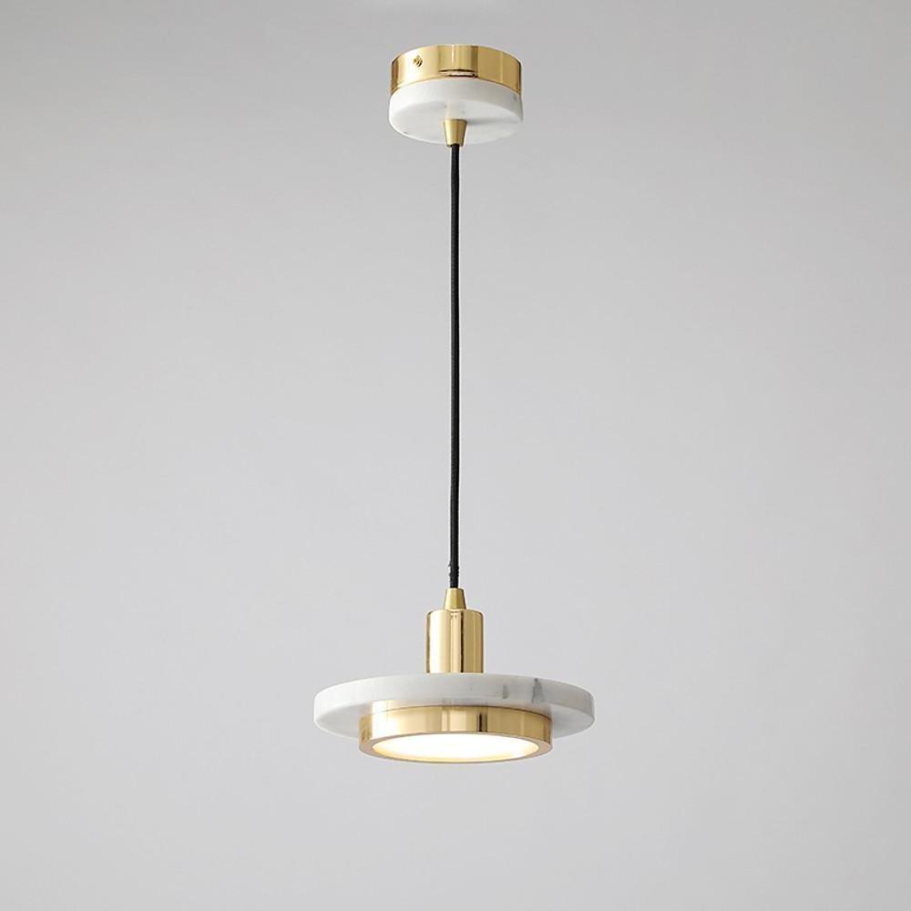 8'' LED 1-Light Single Design Pendant Light LED Traditional Classic Metal Marble Island Lights