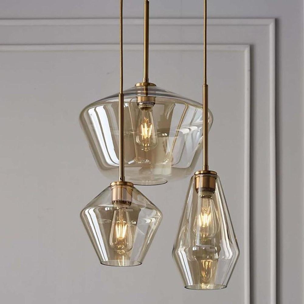 12'' LED 1-Light Single Design Pendant Light Nordic Style Country Glass Metal Island Lights