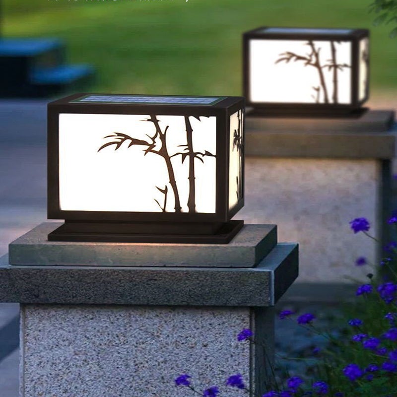 Geometric Acrylic Waterproof LED Modern Solar Lights Outdoor Pillar Lamp