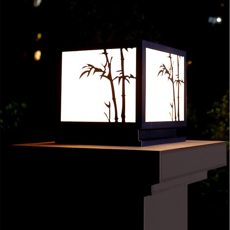 Geometric Acrylic Waterproof LED Modern Solar Lights Outdoor Pillar Lamp