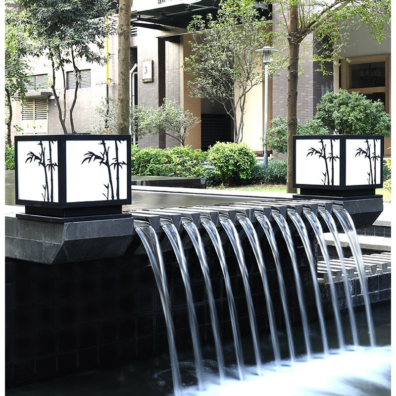 Geometric Acrylic Waterproof LED Modern Solar Lights Outdoor Pillar Lamp