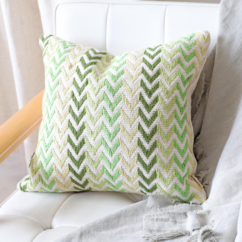 Modern Farmhouse Geometric Patterned Pillow Cushion Cover for Sofa - dazuma