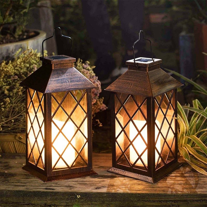 Retro Waterproof LED Bronze Antique Outdoor Lanterns Solar Lights Lamp