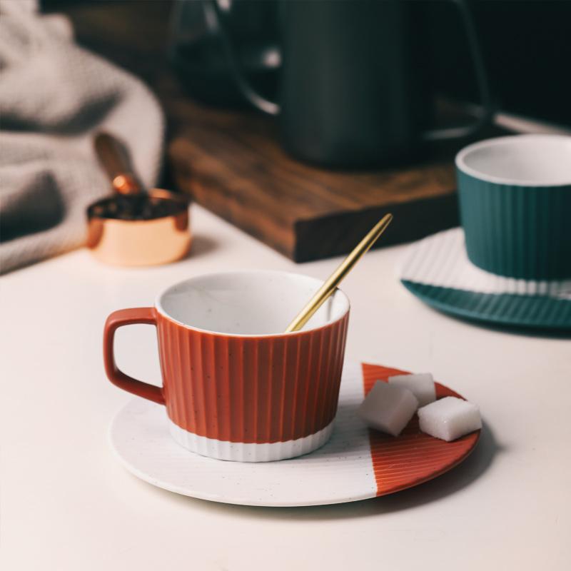 Ceramic Coffee Mug Cup and Saucer - dazuma