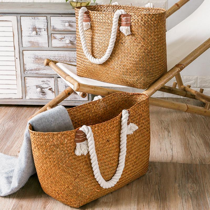 Tapered Shopping Basket Panic Hamper with Rope Handles