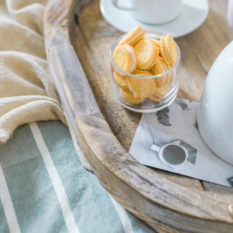 Rustic Wooden Food Coffee Tea Dinner Tray for Living Room Bedroom - dazuma