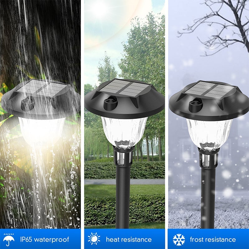 4-Pack LED Waterproof Black Modern Intelligent Solar Lights Outdoor Lawn Lamp