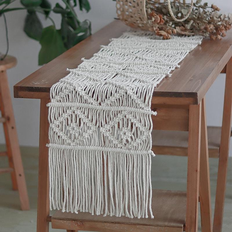 Macrame Bohemian-style Handmade Woven Table Runner - dazuma