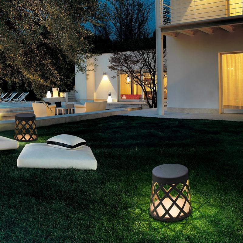 Stool Shape Aluminum Lantern Outdoor Lighting Garden Light - dazuma