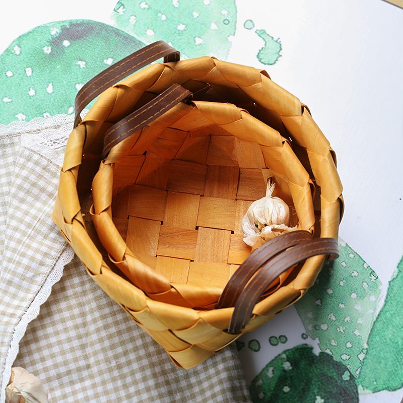 Farmhouse Wood Woven Basket - dazuma
