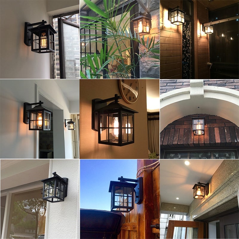Minimalist Square Glass Lampshade Waterproof Modern Outdoor Lanterns