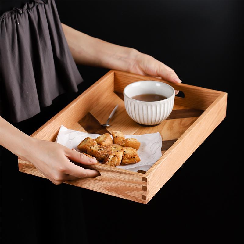 Boxy Serving Tray with Handles - dazuma