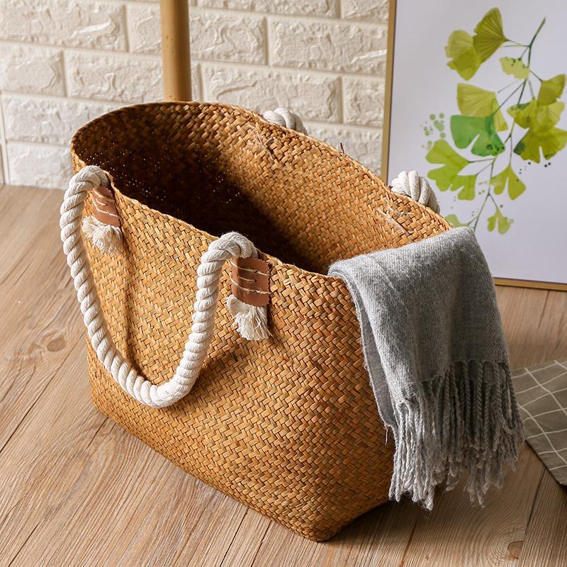 Tapered Shopping Basket Panic Hamper with Rope Handles