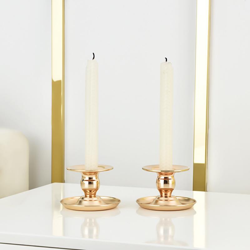 6-Piece Gold Taper Iron Candle Holder Set Table Centerpieces