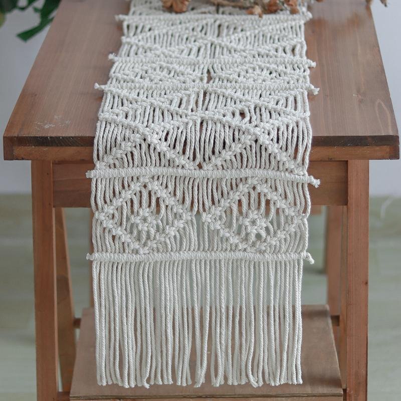 Macrame Bohemian-style Handmade Woven Table Runner - dazuma