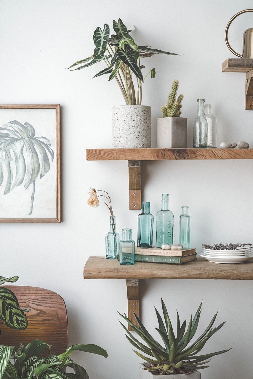 Wooden Wall and Display Shelf for Living Room Bedroom Study Kitchen