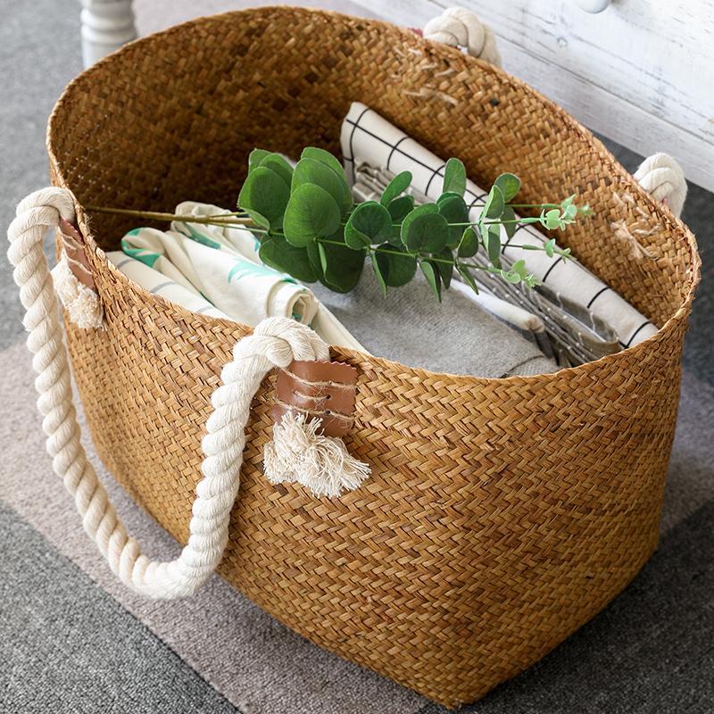 Tapered Shopping Basket Panic Hamper with Rope Handles