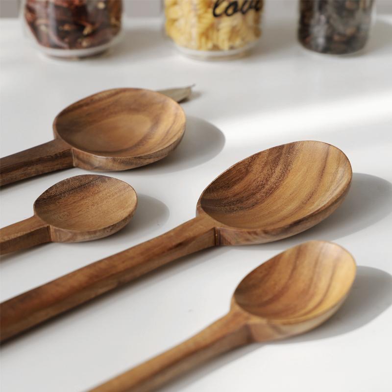 7-Piece Set Teak Wood Kitchen Spoons Utensils - dazuma