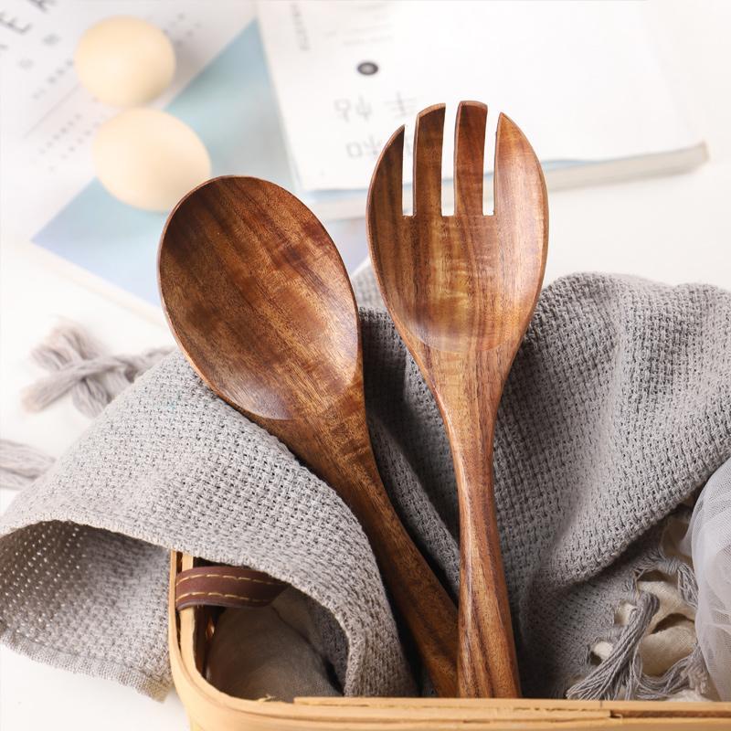 2 - Piece Wooden Salad Flatware Sets