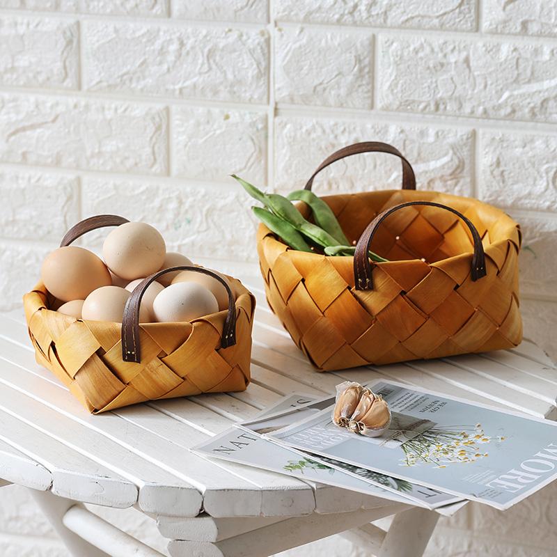 Farmhouse Wood Woven Basket