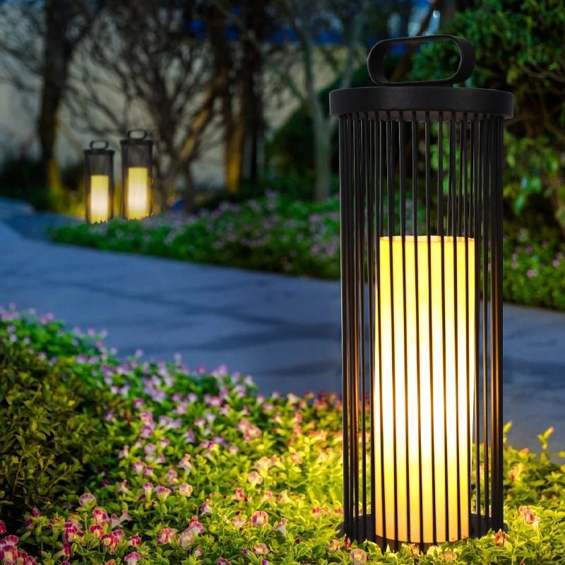 Cage Shape Waterproof Black Retro Classic Outdoor Lanterns Outdoor Lamp