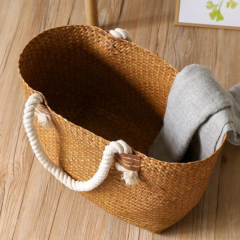 Tapered Shopping Basket Panic Hamper with Rope Handles