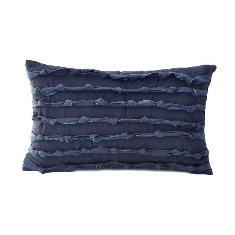 Rectangular Hand Knotted Pillow Cushion Cover for Living Room Sofa Bed - dazuma