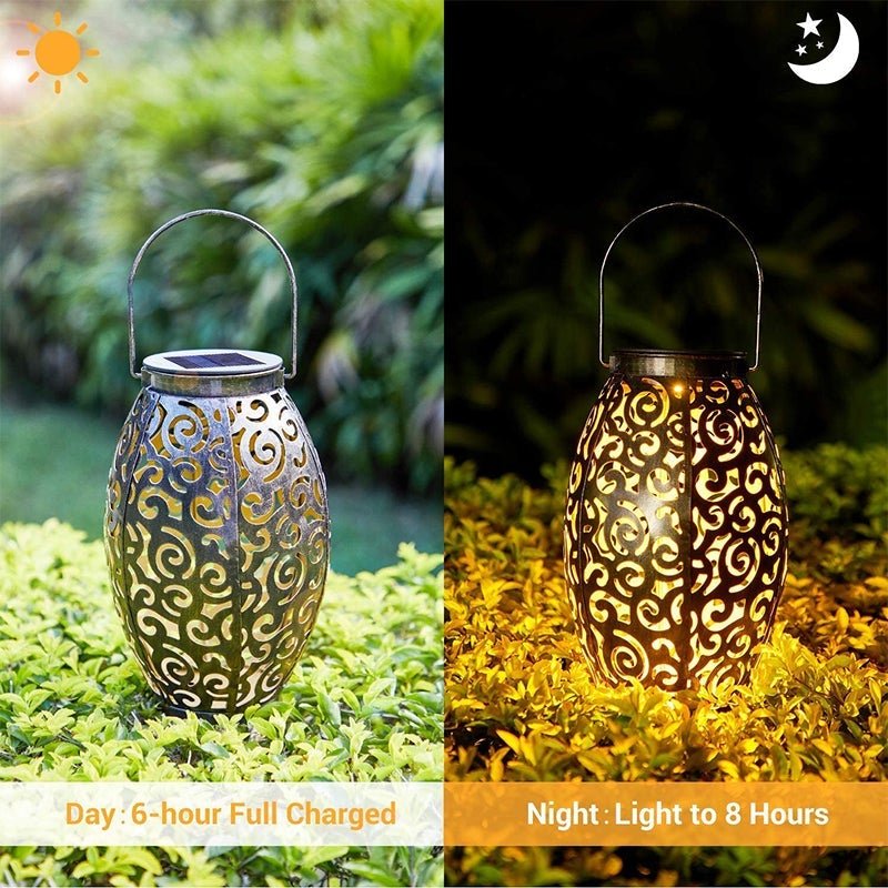Solar Powered LED Waterproof Bronze Antique Outdoor Lanterns Solar Lights