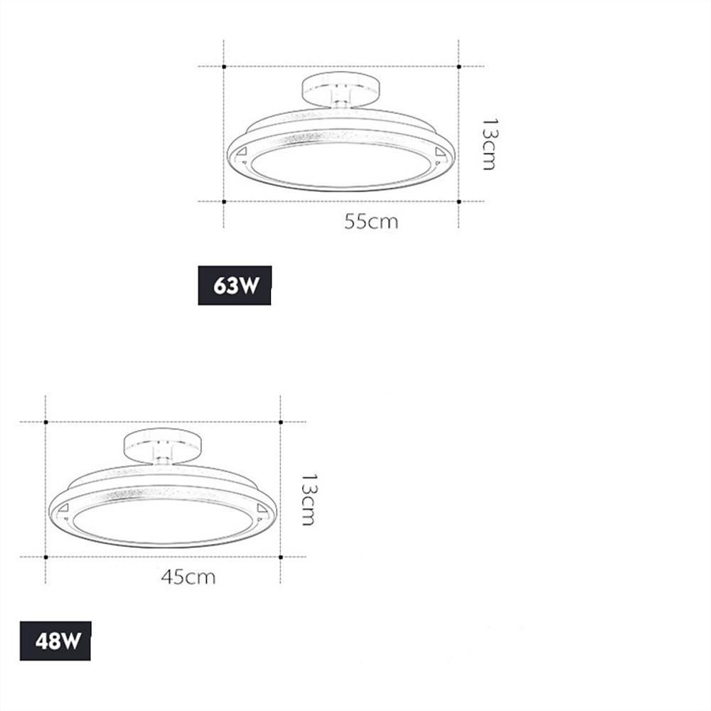 22'' LED 2-Light Circle Design Flush Mount Lights Metal Acrylic Flush Mounts Semi Flush Mounts-dazuma
