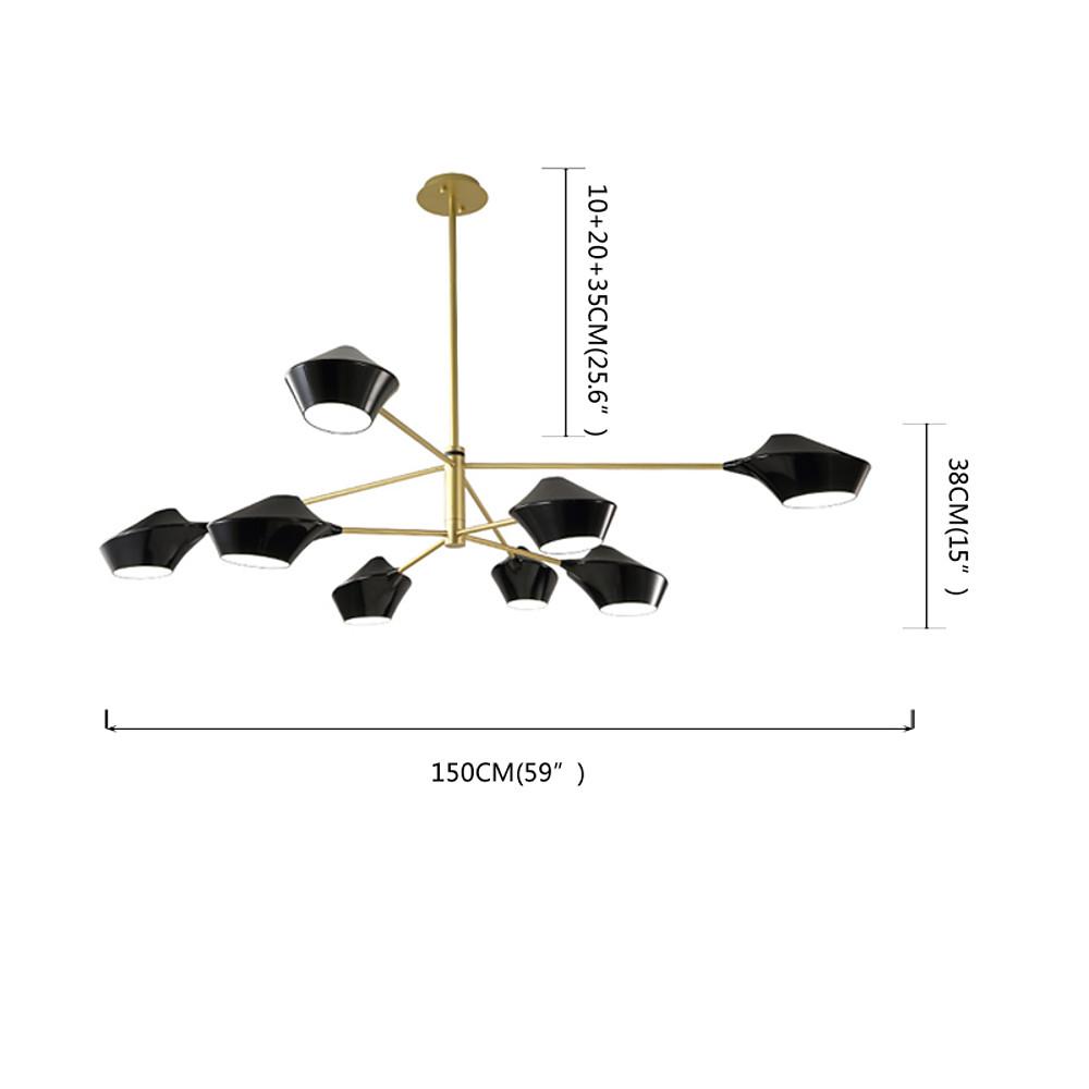 8 - light Artistic LED Industrial Sputnik Chandelier Hanging Ceiling Lights