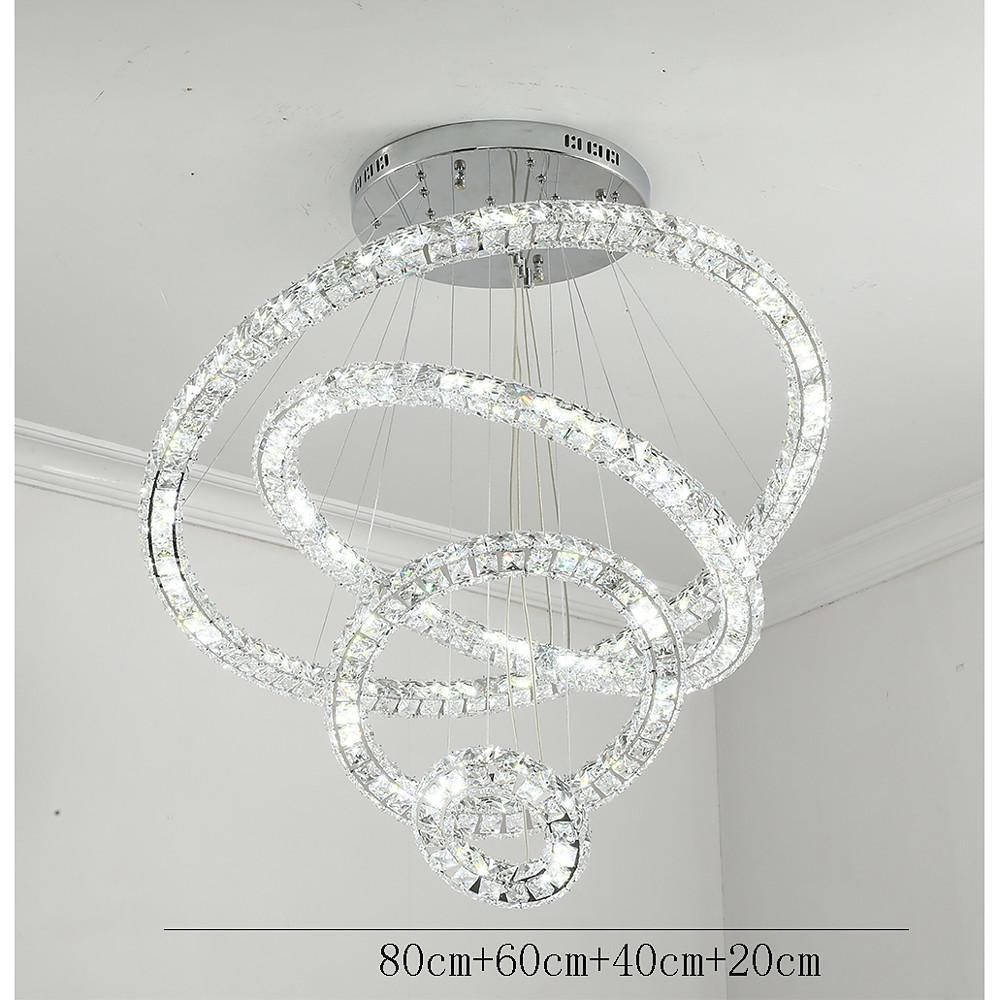 3/4 - Light LED Tiered Chandelier LED Crystal Ring Hanging Pendant Light